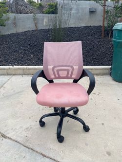 Cute light pink mesh office chair