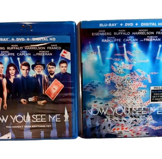 Now You See Me 2 Blu-ray + DVD + Digital HD 2016 W/Slipcover New Factory Sealed