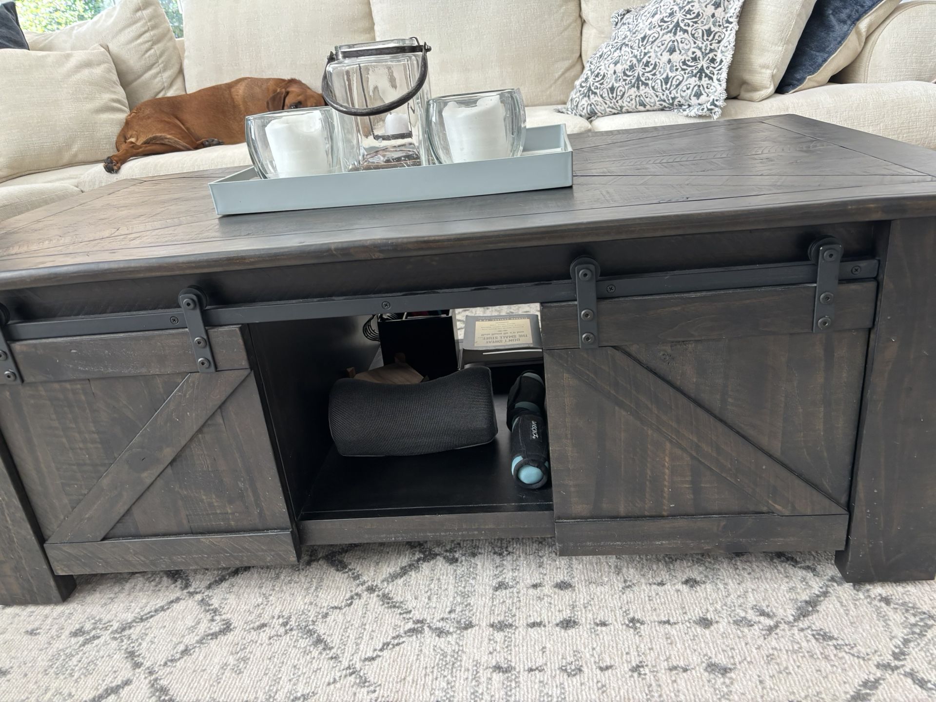 Barn Door Style Coffee Table