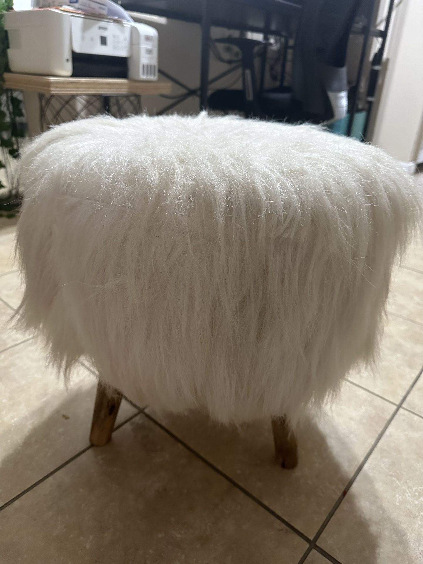 Faux Fur Stool