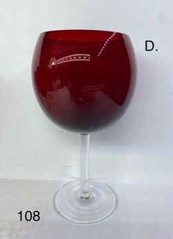 Set of (4) Rare 7” tall water/wine glasses. Ruby red. Manufacturer unknown.