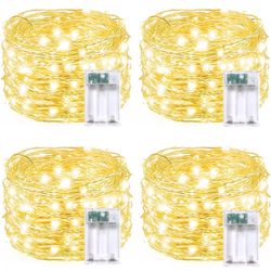 4 Pack 20FT 60LED Battery Operated Fairy Lights with Timer