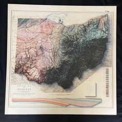 Ohio Geology Map 28x28” – Vintage Wall Art Poster