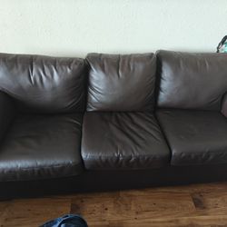 Fake Leather Sofa. Brown. Very Good Condition