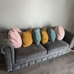 Grey Velvet Couch