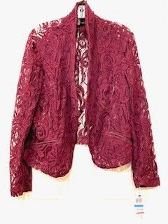 Women's INC Lacy Wine Blazer Sz XL