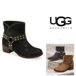 UGG Australia Darling Harness Studded Women's Ankle Boot in Black (6.5)