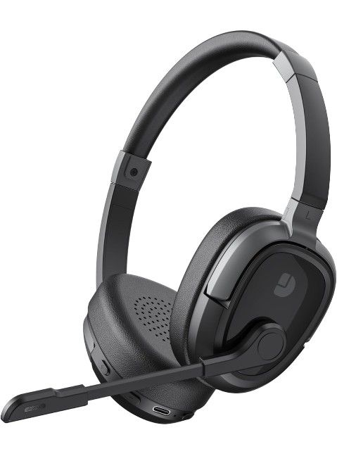 Bluetooth Headset, Bluetooth Headphones with Microphone Mute, 65Hrs Working Time & Bluetooth 5.3 Multipoint Connect Wireless Headset with Mic for Work