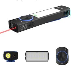 ☆ YC8001 Rechargeable Flat Flashlight,1000 High Lumens EDC Flashlight and Red Beam LED Lights Combo,Buzzer,Suitable for use in Outdoor MayDay,Father's