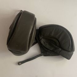 2 Swiss Tank Crew Leather Helmet Hat Gray LR 1984 