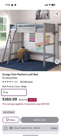 Grey Bunk bed