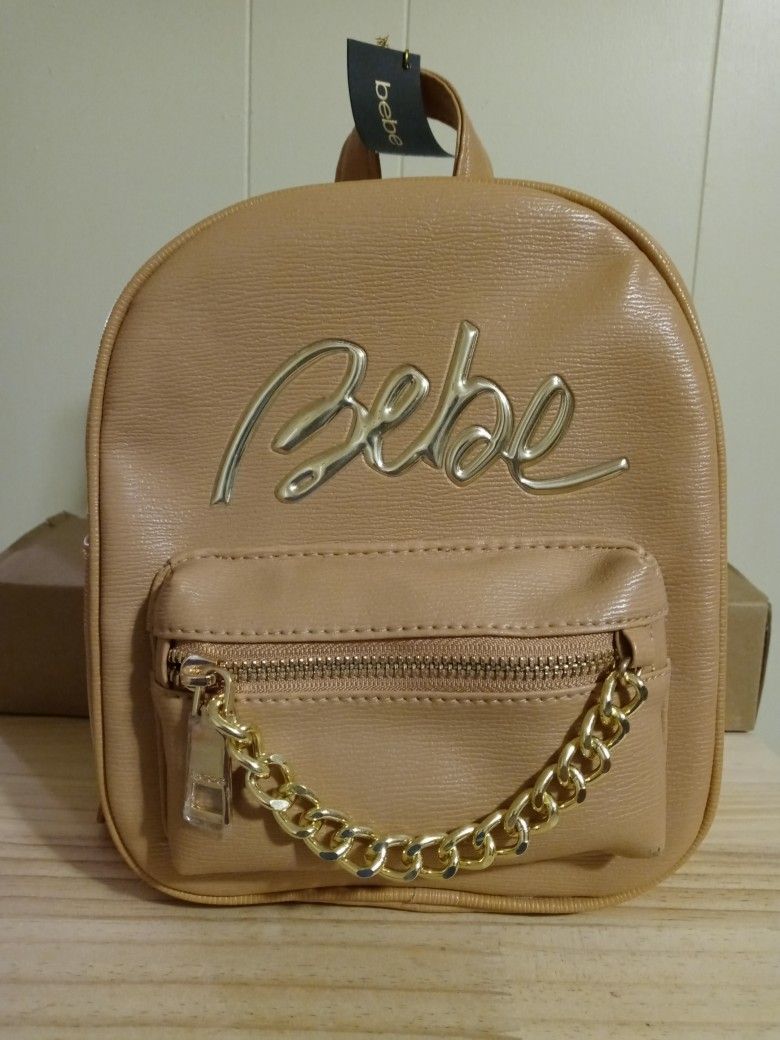 bebe Gianna Mini Tan Backpack 