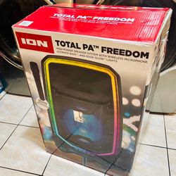 ION Total PA Freedom 650W Bluetooth Speaker System | Party PA | Wireless Mic+ LED Lights | FM Radio