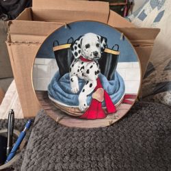 This Is A Collection Plate. On The Back Said Pup In Boots. 1993