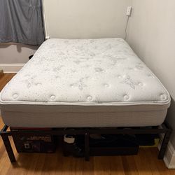 Full Size Mattress And Metal Bed Frame 