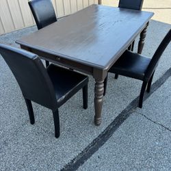 Heavy Duty Wooden Table With 4-Chairs 