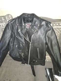 River Road mens motorcycle leather jacket size M