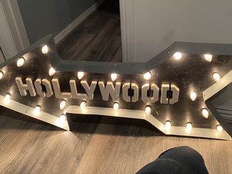 Metal Hollywood Sign This Way