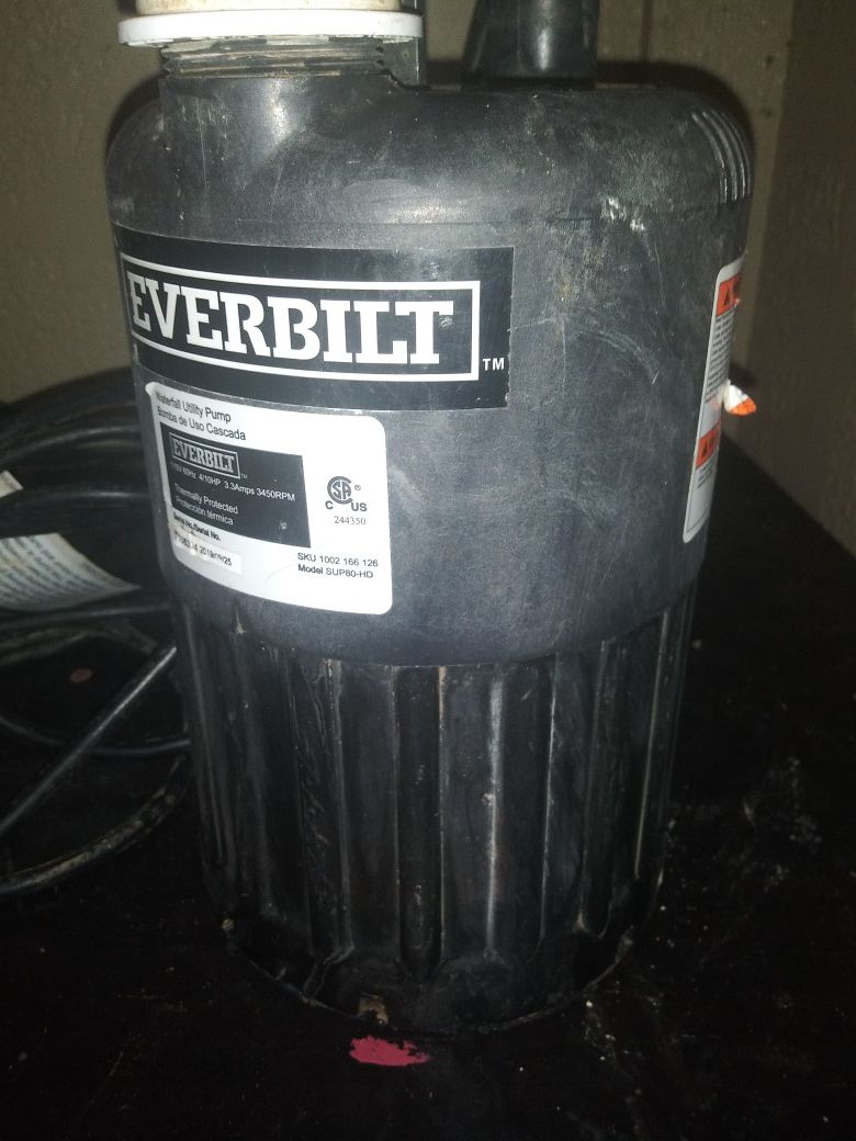 Everbilt, SUP80-HD, 4/10 HP Waterfall Utility Pump (61)