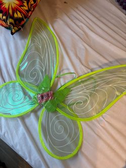 Green Fairy Wings Costume Renaissance Halloween / Halas de Hada Verde