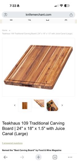 Teakhaus 109 Teak Carving Board | 24" x 18" x 1.5"