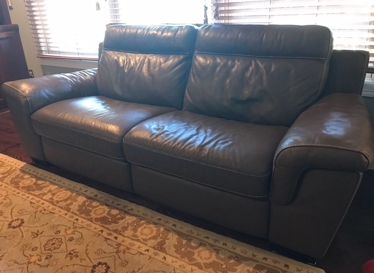 Top Grain Leather Power Sofa & Recliner