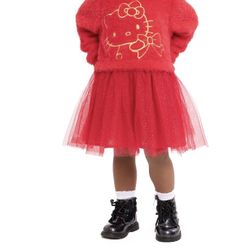 New Hello Kitty Christmas Sweater Dress Size 2t
