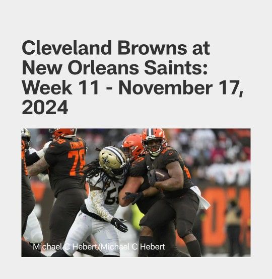 Saints vs Browns November 17th