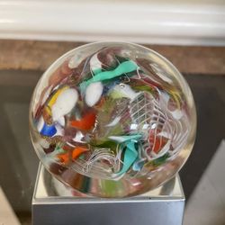 Hand Blown Art Glass Paperweight  2,5” inches 