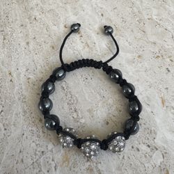 Black Adjustable Strap Beaded Bracelet