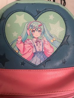 Anime Hatsune Miku Mini Backpack Teal pink backpack