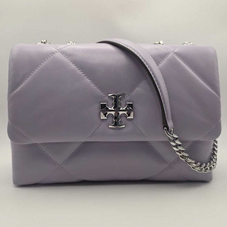Tory Burch Kira Diamond Quilt Small Convertible Shoulder Purple Heather MSRP$575