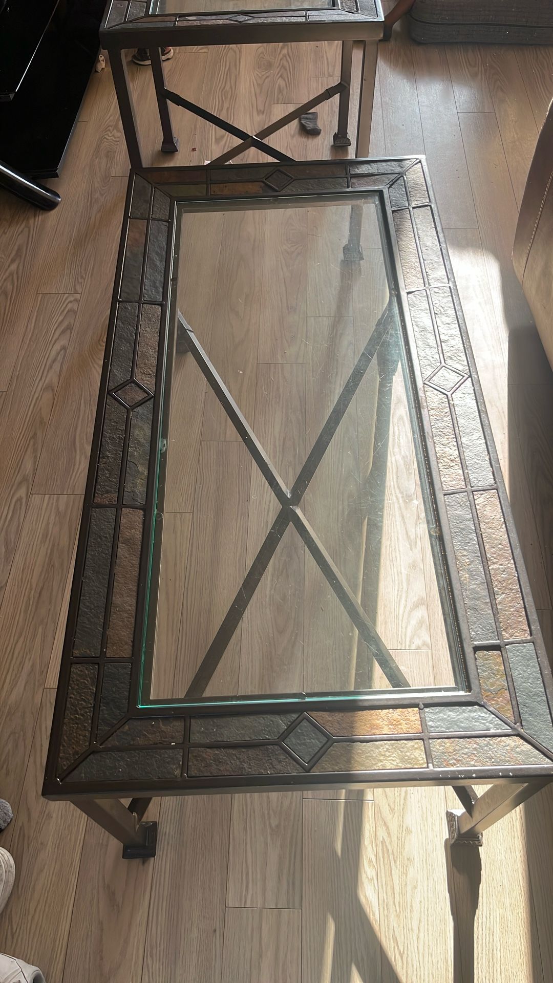Glass Coffee Table Set of 3 Piece