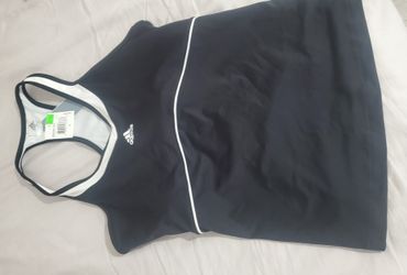 Women's L Racer Back, Adidas Performance Climalite Black And White aMotivate Tank Top