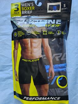 Proline Pro Player 3-Pack Men's Boxer Briefs set.