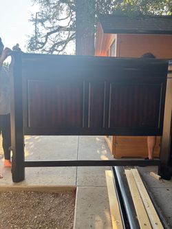 Dark cherry wood King size bed frame
