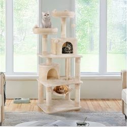 63-in Multi-Level Sisal Cat Tree, Beige