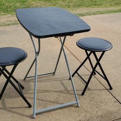 Lightweight Folding Table & Barstool Set