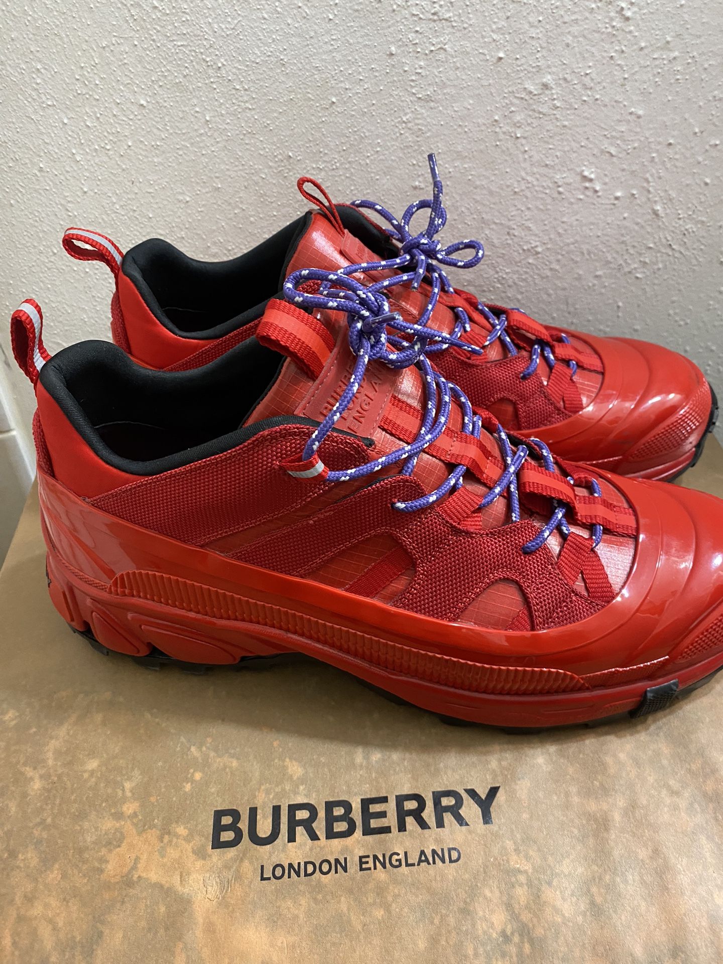 Burberry unveils technical nylon and suede arthur sneakers,  size 12