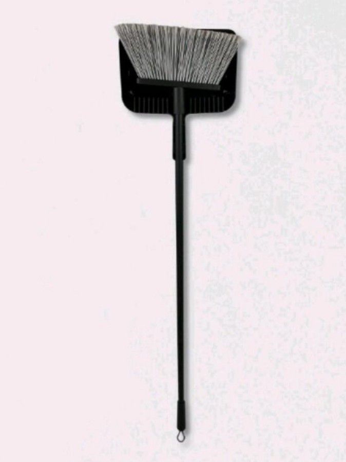 Floor Broom with Clip-on Dust Pan Set