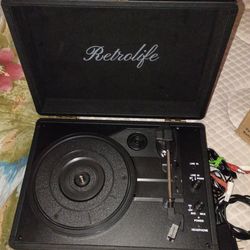 Retro vintage suitcase Bluetooth turntable