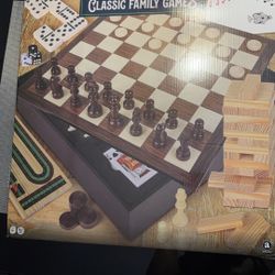 Deluxe Family Game Set, Chess, Cards, And Much More 