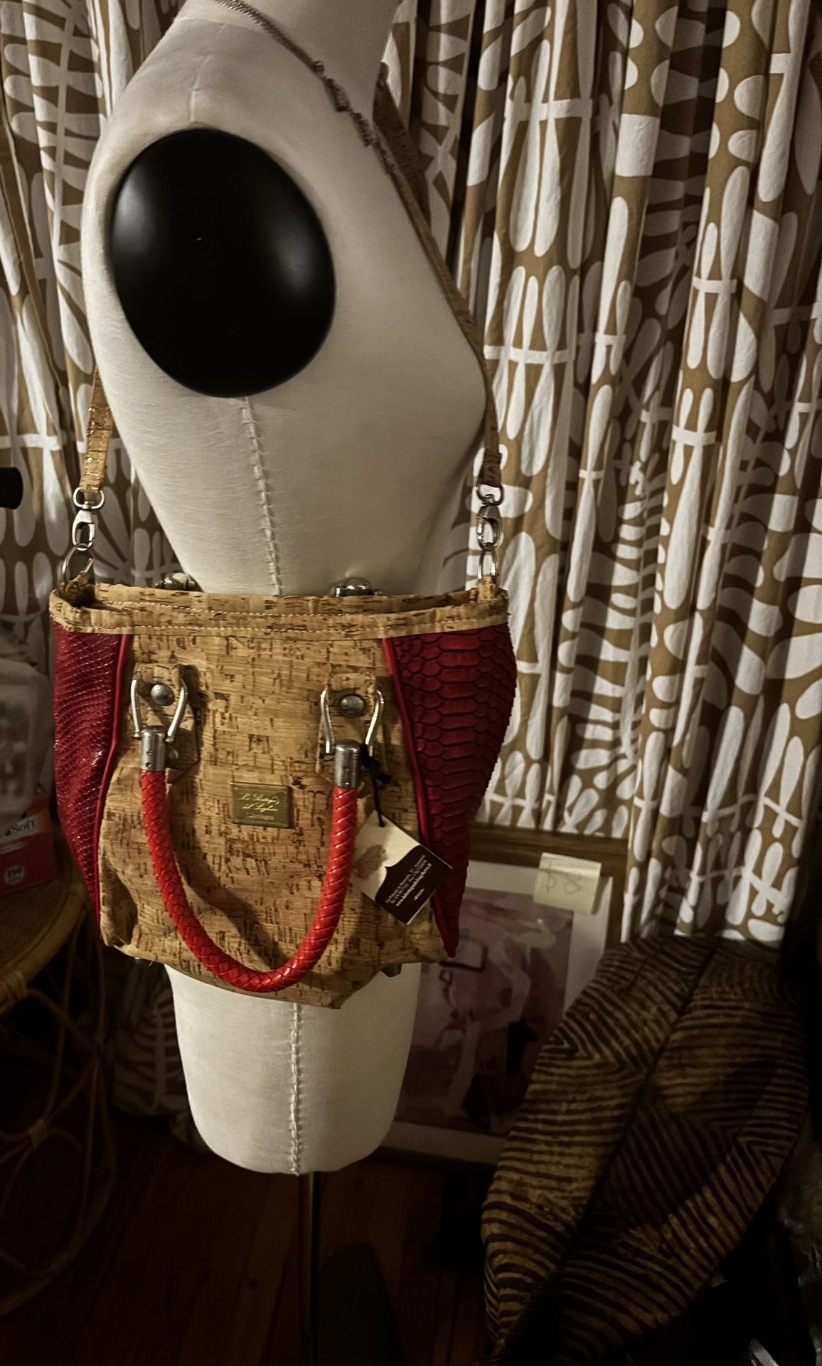 Red And Bamboo Color Bag
