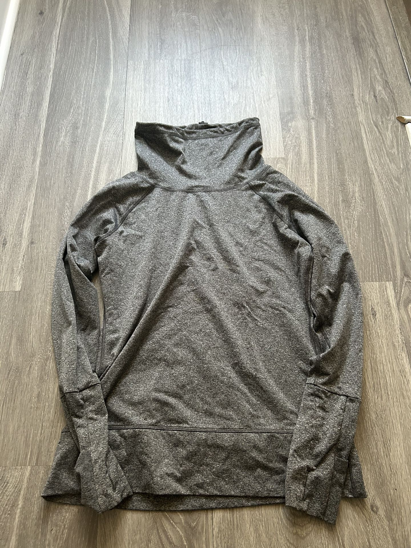 Grey mock neck long sleeve top jacket