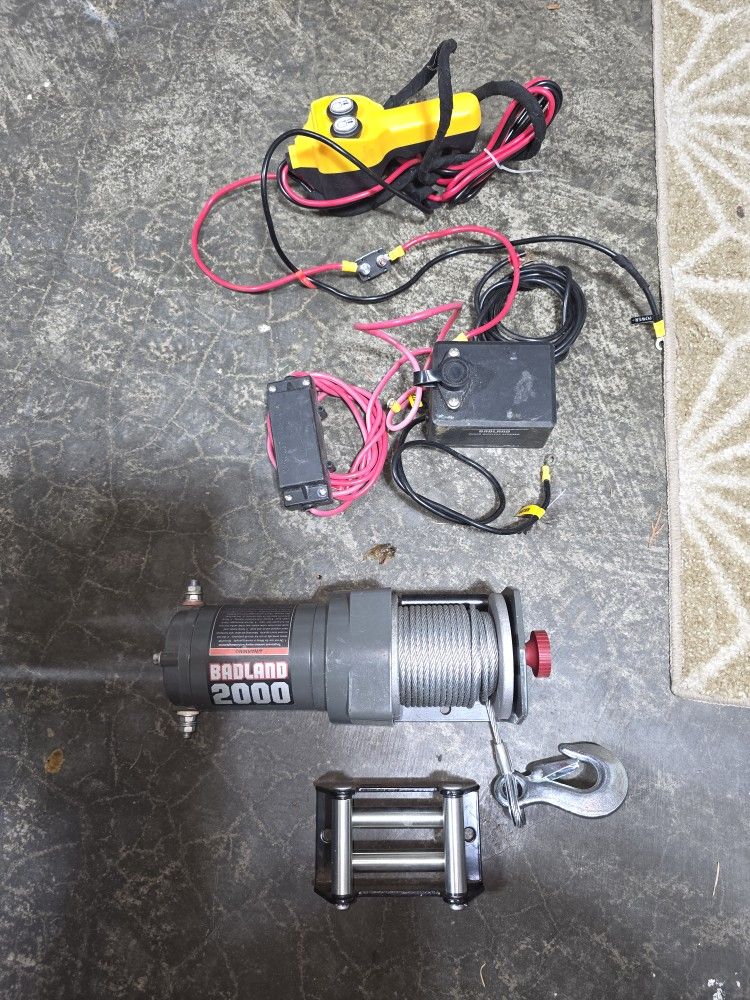 Badland 2,000 lb. Winch with Zinc Plated Synthetic Rope and  Remote
