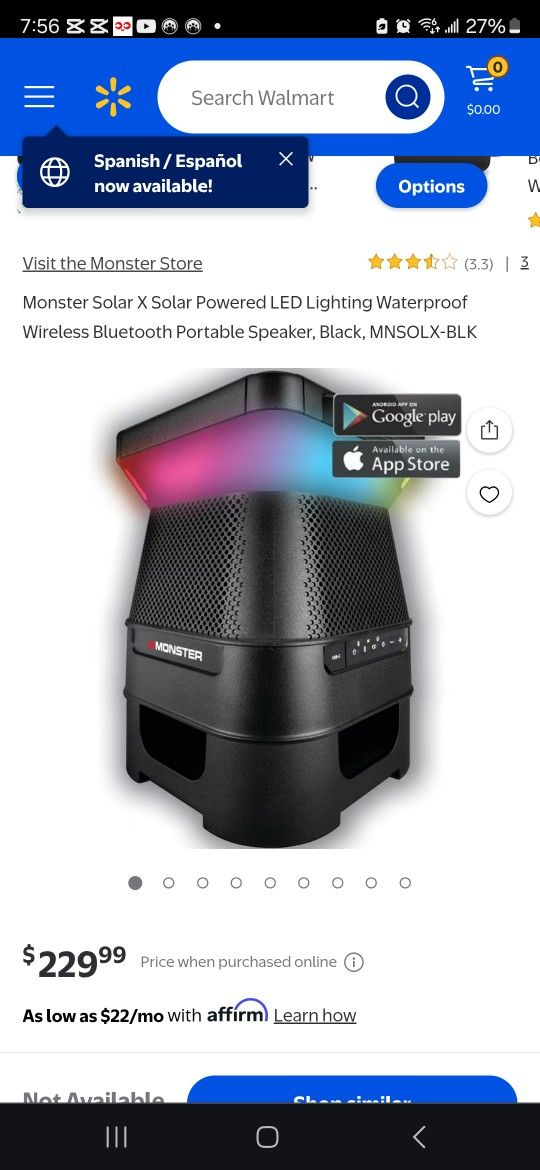 Monster Solar X Speaker. 
