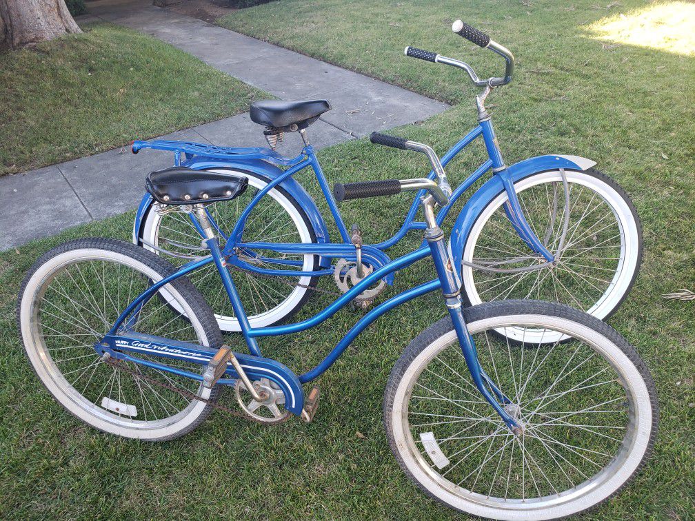 Two vintage beach cruisers