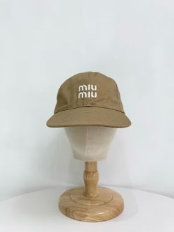 Khaki Color Miu Miu Baseball Hat Cap