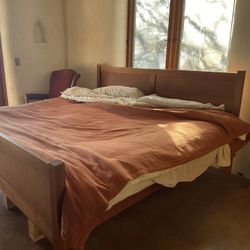 All Wool Organic King Size Mattress And Cherry Wood Frame