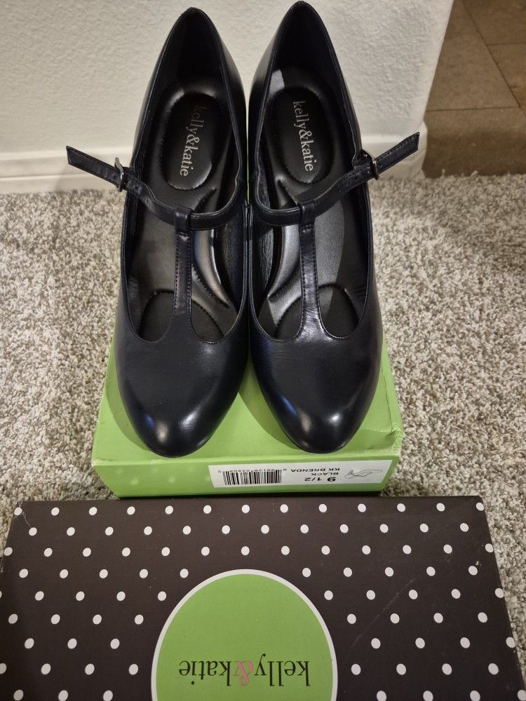 Kelly & Katie Women's Black KK Brenda Heels- Gently Used, 9.5